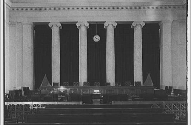 U.S. Supreme Court courtroom from the rear